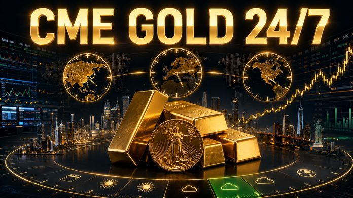 ภาพกราฟิกสัญญาทองคำ CME Gold 24/7 เปิดซื้อขายวันเสาร์และอาทิตย์ พร้อมทองคำแท่งและกราฟตลาดโลก